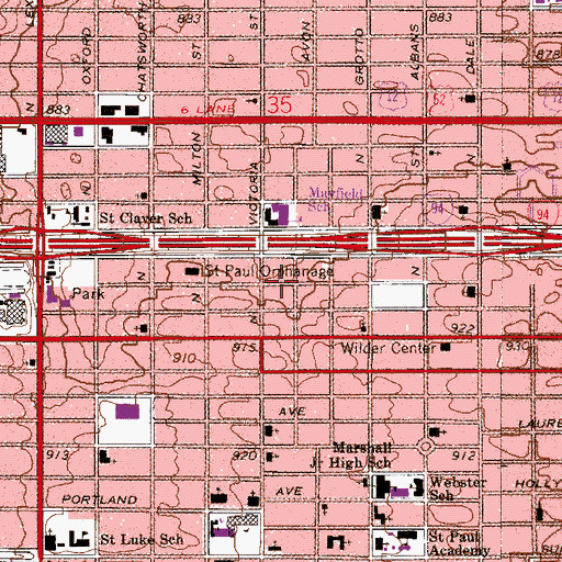 Topographic Map of New Jerusalem Baptist Church, MN