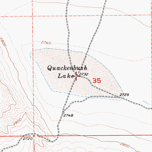 Topographic Map of Quackenbush Lake, CA
