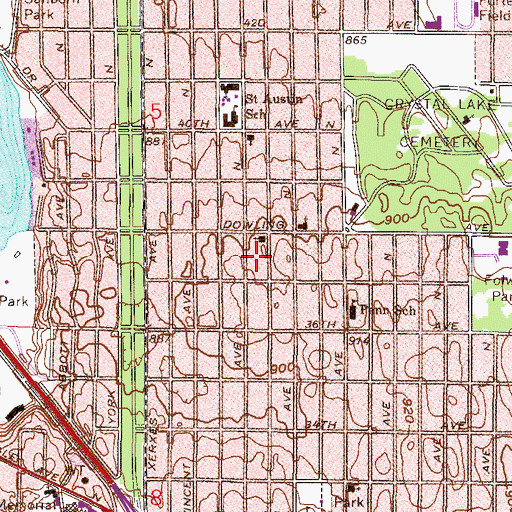 Topographic Map of New Life Seventh Day Adventist Church, MN