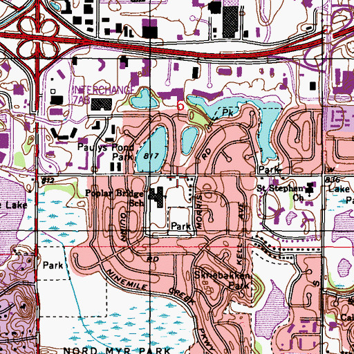 Topographic Map of Normandale Baptist Church, MN