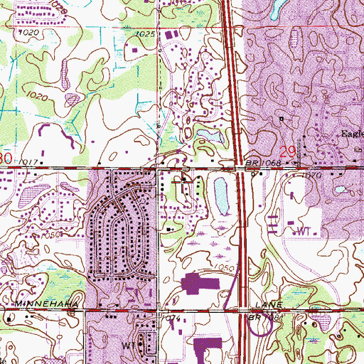 Topographic Map of Oakdale First Baptist Church, MN