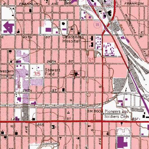 Topographic Map of Oliver Presbyterian Church, MN