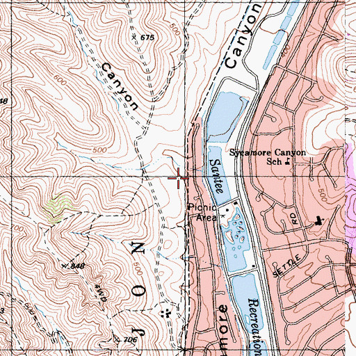 Topographic Map of Quail Canyon, CA