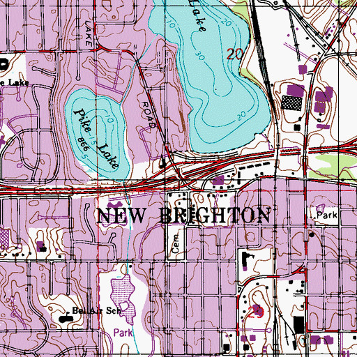 Topographic Map of Interchange 40, MN