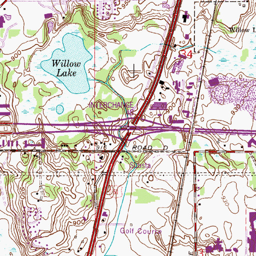 Topographic Map of Interchange 48, MN