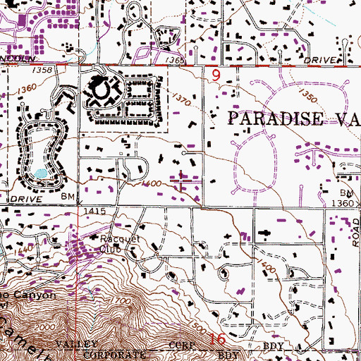 Topographic Map of Cinco Soles, AZ