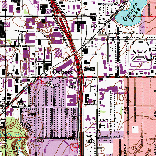 Topographic Map of Interchange 6, MN
