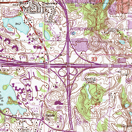 Topographic Map of Interchange 66, MN