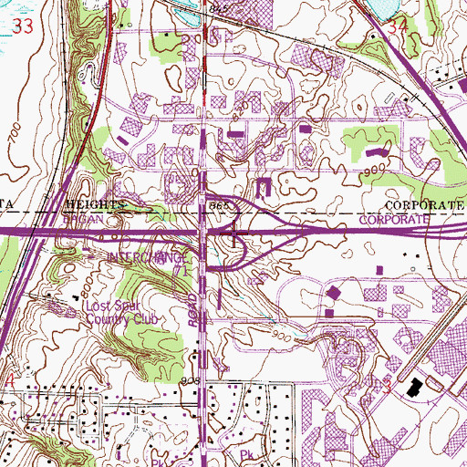 Topographic Map of Interchange 71, MN