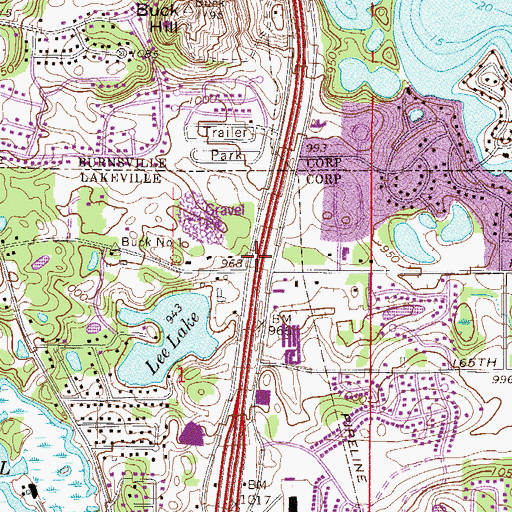 Topographic Map of Interchange 86, MN