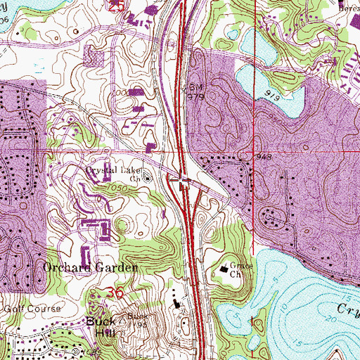 Topographic Map of Interchange 87, MN