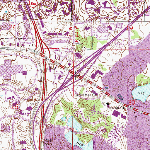 Topographic Map of Interchange 88B, MN