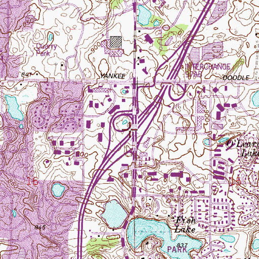 Topographic Map of Interchange 97A and 97B, MN