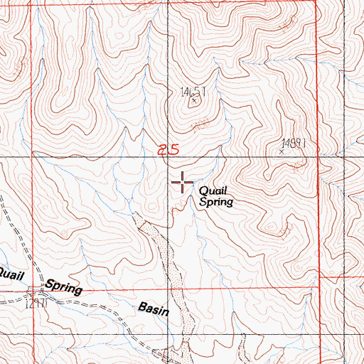 Topographic Map of Quail Spring, CA