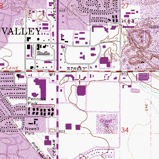Topographic Map of Apple Valley Square Shopping Center, MN