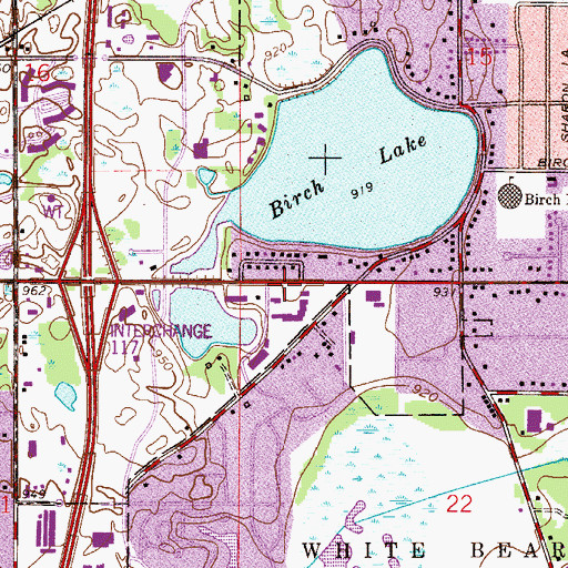 Topographic Map of Birch Lake Square Shopping Center, MN