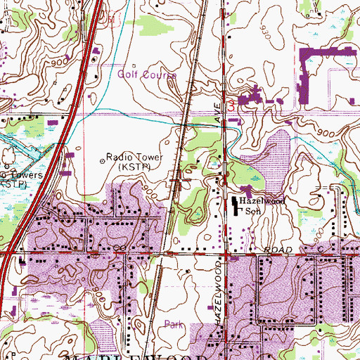Topographic Map of Birch Run Station Shopping Center, MN