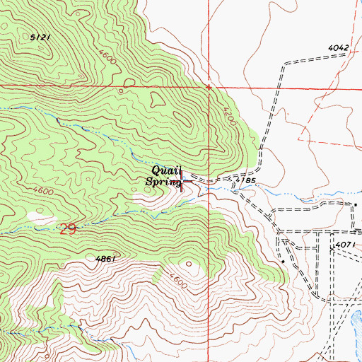 Topographic Map of Quail Spring, CA
