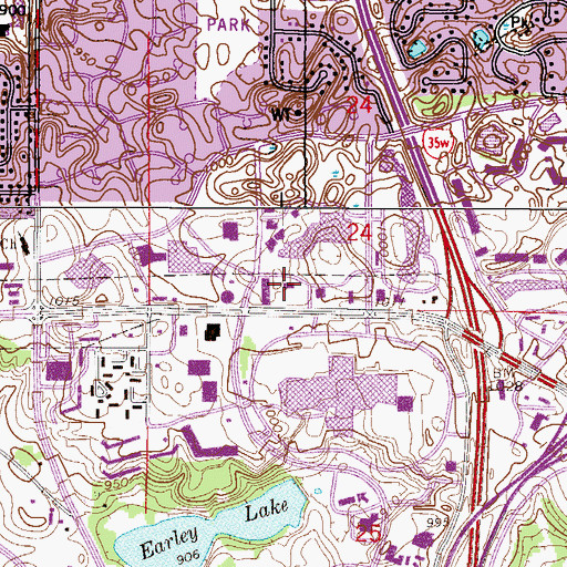 Topographic Map of Burnhaven Shopping Center, MN