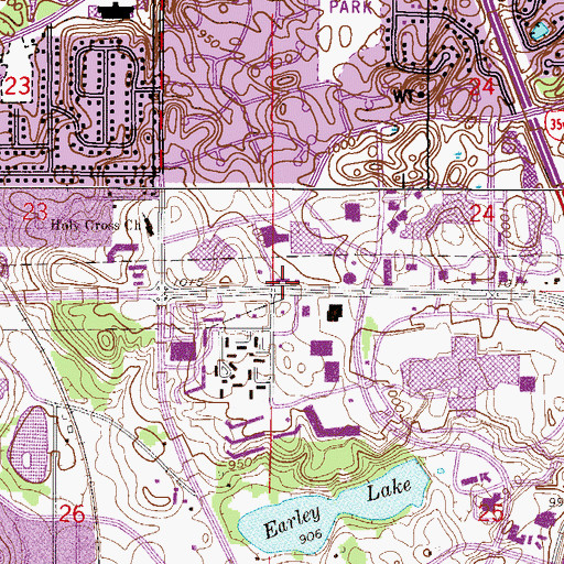 Topographic Map of Burnhill Plaza Shopping Center, MN