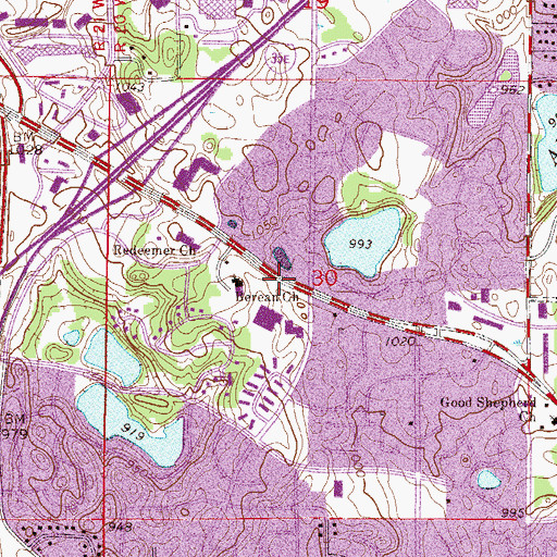 Topographic Map of Byerlys Burnsville Center Shopping Center, MN