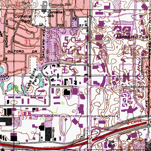 Topographic Map of Centennial Lakes Plaza Shopping Center, MN