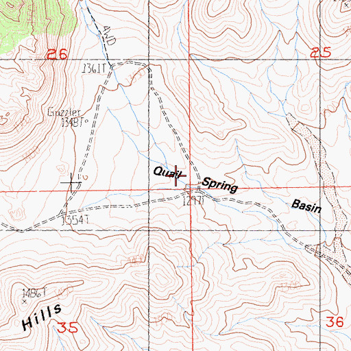 Topographic Map of Quail Spring Basin, CA