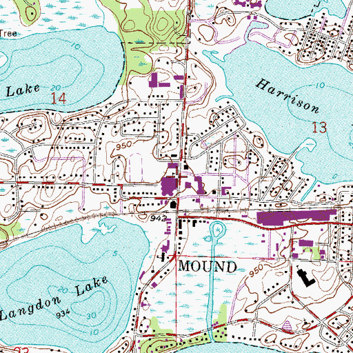 Topographic Map of Commerce Place Shopping Center, MN