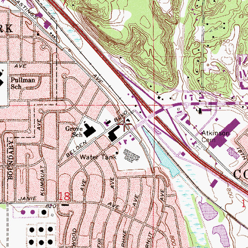 Topographic Map of Cottage Grove Shopping Center, MN