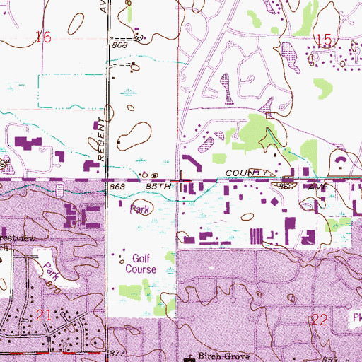 Topographic Map of Creekside Plaza Shopping Center, MN