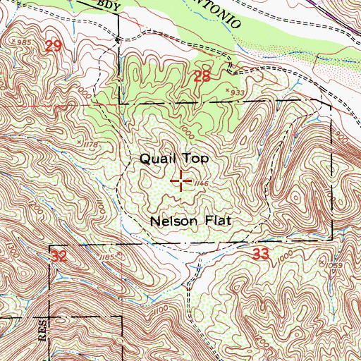 Topographic Map of Quail Top, CA