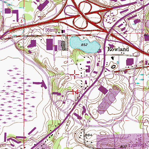 Topographic Map of Eden Place Center Shopping Center, MN