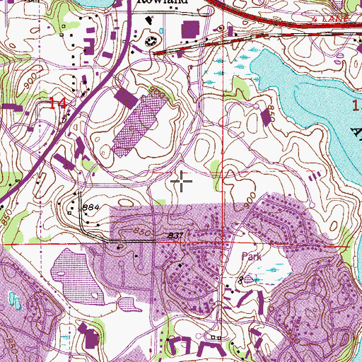 Topographic Map of Eden Prairie Center Shopping Center, MN