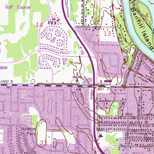 Topographic Map of Edinburgh Center Shopping Center, MN