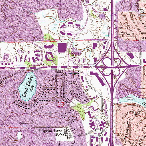 Topographic Map of Four Seasons Mall Shopping Center, MN