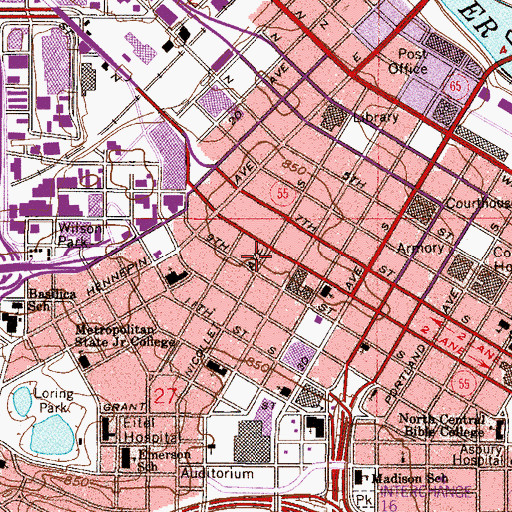 Topographic Map of Gaviidae Common 1 Shopping Center, MN