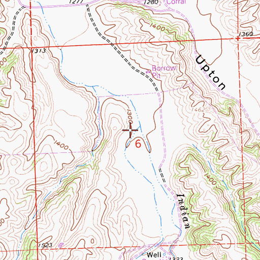 Topographic Map of Quail Water Creek, CA
