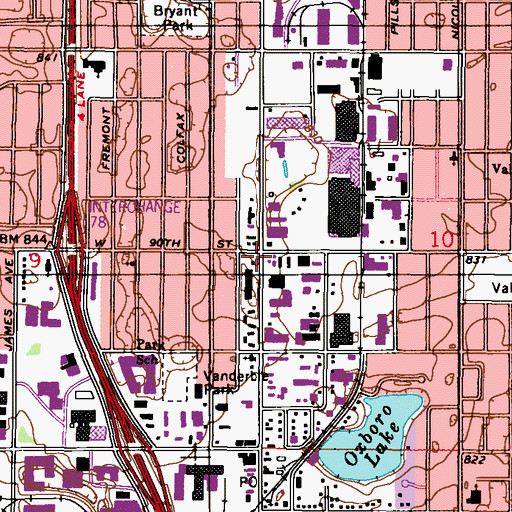 Topographic Map of Great Bear Shopping Center, MN