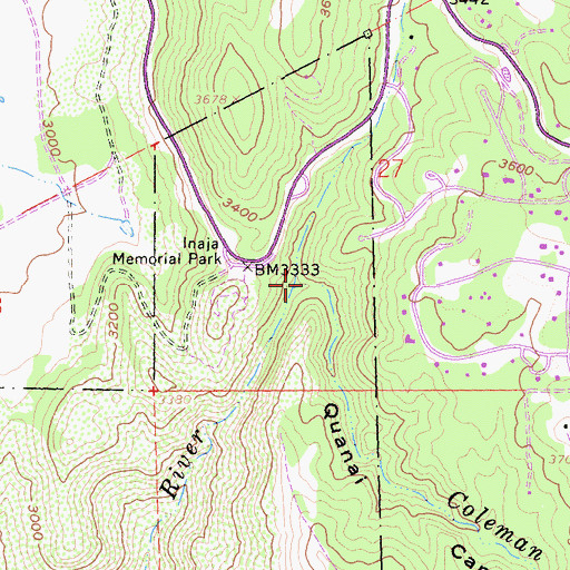 Topographic Map of Quanai Canyon, CA