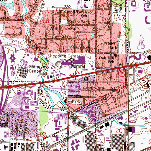 Topographic Map of Knollwood Mall Shopping Center, MN