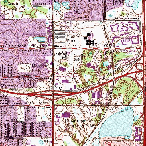 Topographic Map of Little Canada Mall Shopping Center, MN