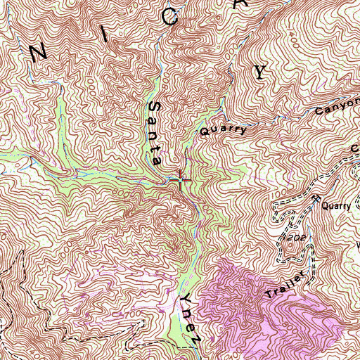 Topographic Map of Quarry Canyon, CA