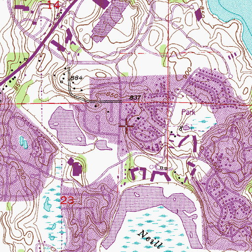 Topographic Map of Lunds Center Shopping Center, MN