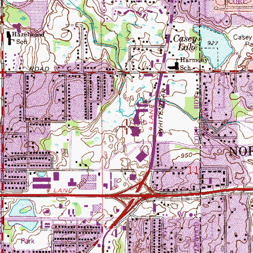 Topographic Map of Maple Ridge Shopping Center, MN