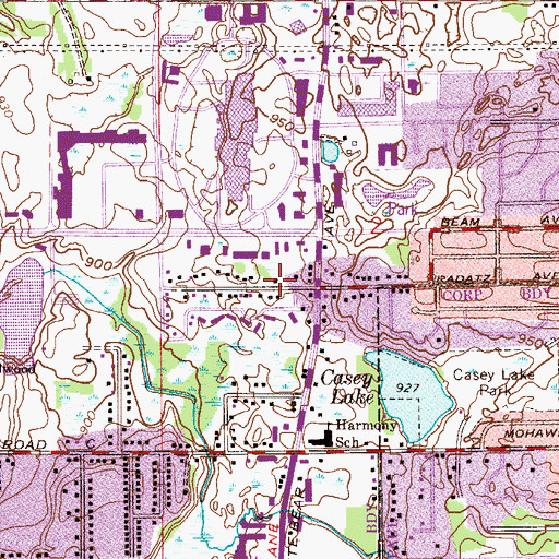 Topographic Map of Maplewood East Shopping Center, MN