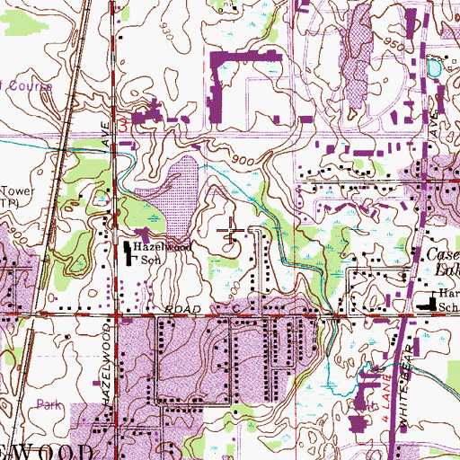 Topographic Map of Maplewood Square Shopping Center, MN