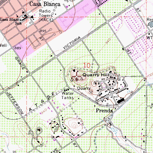 Topographic Map of Quarry Hill, CA