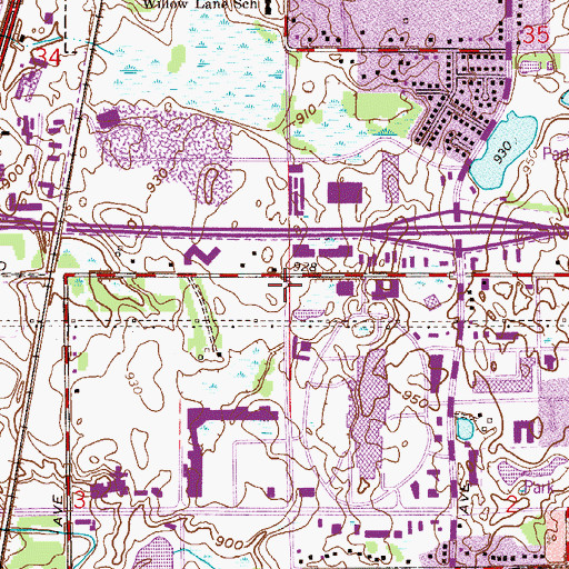 Topographic Map of Maplewood Town Center Shopping Center, MN