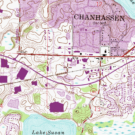 Topographic Map of Market Square Shopping Center, MN