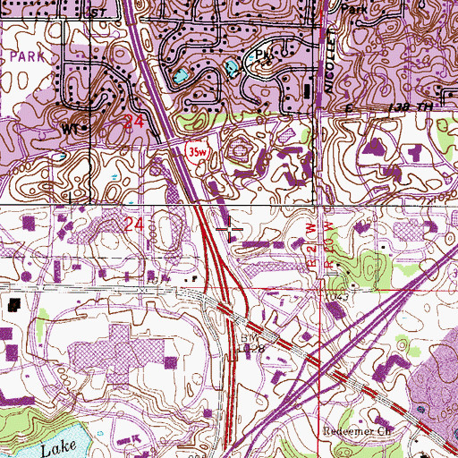 Topographic Map of McAndrews Center Shopping Center, MN